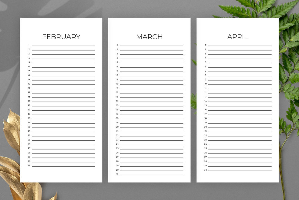 Thumbnail: Perpetual Calendar, Forever Calendar, 12 Month Perpetual Calendar, Printable Forever Calendar, Calendar PDF