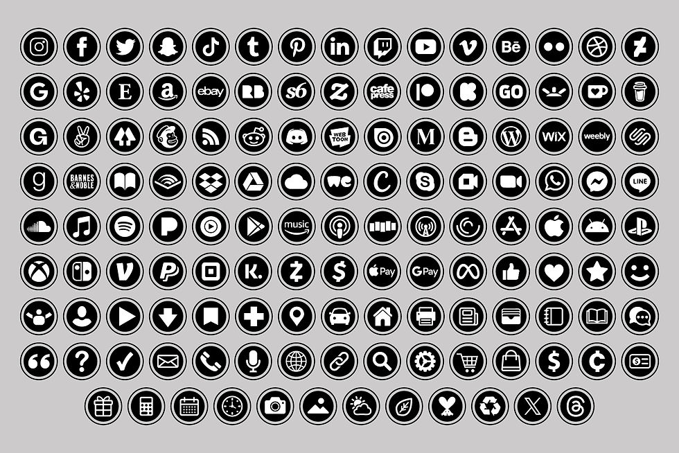 Thumbnail: Solid Circle Outer Border Social Media Icons Set, Round Social Media Symbols, PNG, SVG, VECTOR