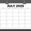 Thumbnail: 2025 8.5 x 11 Inch Bold Sans Serif Monday to Friday Calendar Template, Calendar PDF, Printable Calendar, Blank Calendar