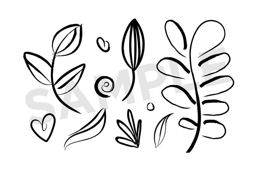 Thumbnail: Plant & Flower Specimen Doodle Clip Art Set, Floral Clipart, PNG, SVG, VECTOR