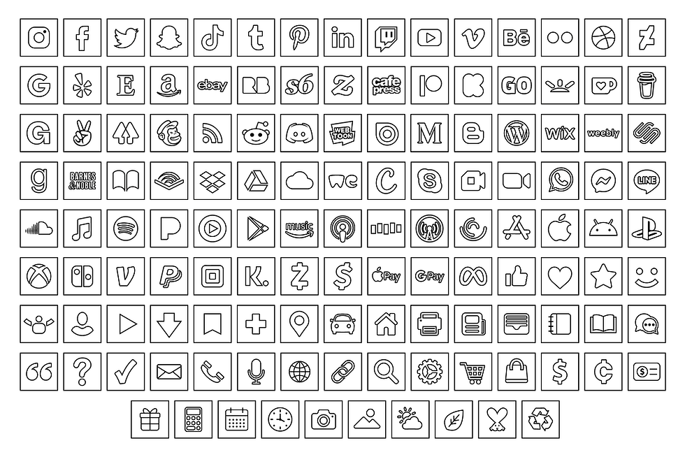 Thumbnail: Square Minimalist Outline Social Media Icons, Square Icons, Social Media Symbols, PNG, SVG, VECTOR