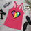 Thumbnail: 8-Bit Vertical Stripe Pixel Heart Rainbow Women's Racerback Tank