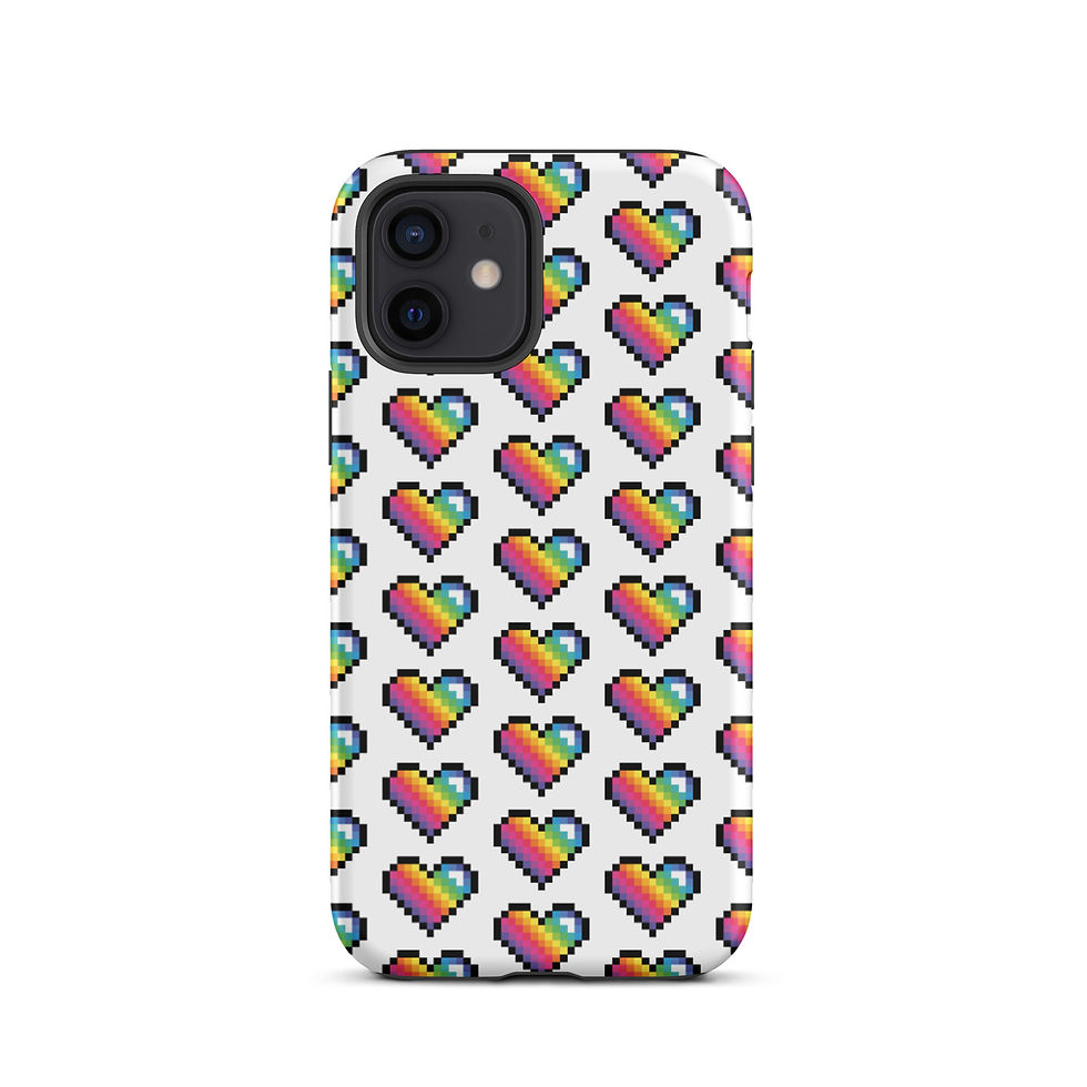 Thumbnail: 8-Bit Rainbow Heart Tough iPhone case