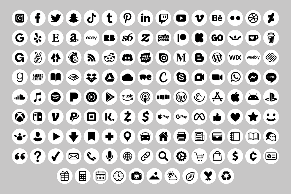 Thumbnail: White Circle Social Media Icons Set, Round Icons, Social Media Symbols, PNG, SVG, VECTOR