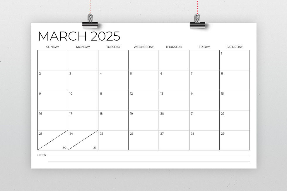 2025 11 x 17 Inch Thin Sans Serif Calendar Template, Calendar PDF, Printable Calendar, Blank Calendar