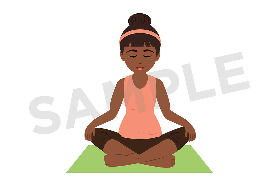 Thumbnail: Yoga Girls Clip Art Set, Sitting Pose, PNG, SVG, VECTOR