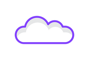 Puffy white coud with purple border.