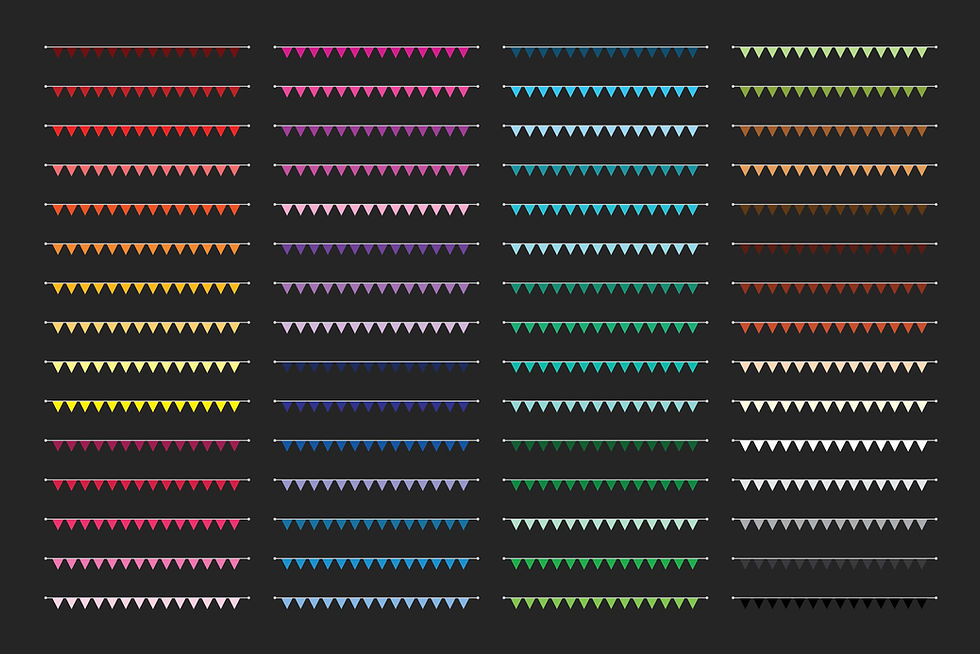 Thumbnail: Single Color Straight Triangle Banner Clip Art Set, PNG, SVG, VECTOR