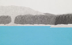 이한정2, 호수, 33.5 x 53.0 cm, 한지에 수묵채색, 2022