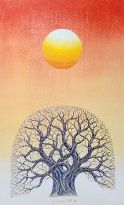 010, 신동권, 일출-신망애, 70 x 42 cm, 아크릴&혼합재료, 2023, 400만원