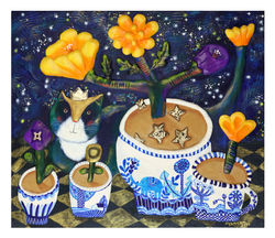 구채연4, 오늘도 자람, 37.9 x 45.0 cm, mixed media on canvas, 2022