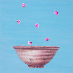 009, 오관진, 비움과 채움(복을 담다), 30 x 30 cm, 한지에 혼합재료, 2022