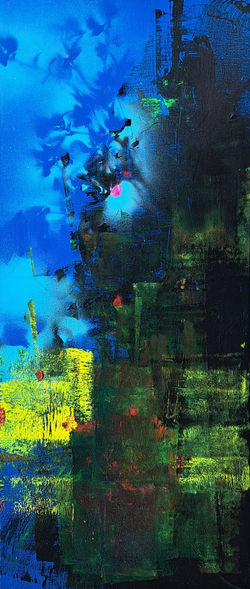 연상록1, 적벽강의 초하, 70 x 30 cm, oil on canvas, 2022