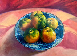 006, 박재웅, 여섯 개의 귤, 30 x 40 cm, oil on canvas, 2024, 300만원