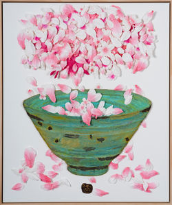 민해정수2, 하늬바람에 꽃잎은 흩날리고, 72.7 x 60.6 cm, tradition korean paper, 2023, 800만원