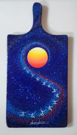 020, 신동권, 일출-신망애, 45 x 22 cm, 나무 위에 아크릴, 2023, 150만원