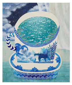 구채연1, 행복을 담다, 45.5 x 37.9 cm, mixed media on canvas, 2023