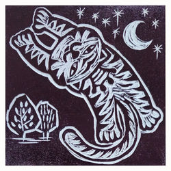 037, 신미경, 다다익복 30, 15 x 15 cm, painting on woodcutblock, 2024, 29만원