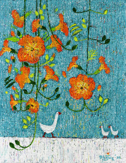 020, 변해정, 아름다운 날, 34.8 x 27.3 cm, 캔버스 위에 아크릴, 2024, 100만원