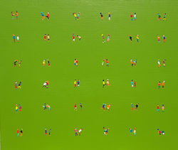 황미정2, 두 사람-그린, 45.5 x 53.0 cm, Acrylic on canvas, 2025