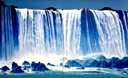 018, 조광기, 이과수폭포6, 162 x 260 cm, 캔버스에 돌가루와 안료 아크릴, 2026, 6000만원