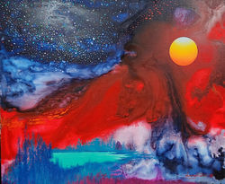 신동권1, 일출-신망애(캐나다 록키의 추억), 45 x 53 cm, 캔버스에 아크릴, 2022