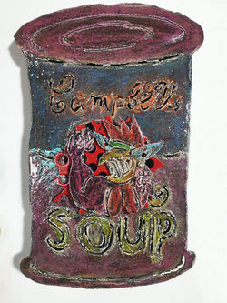 이승철1, 제왕수탉 시리즈 Campbells SOUP, 46 x 33 x 5 cm, 철판에 프라즈마 후 채색, 2022