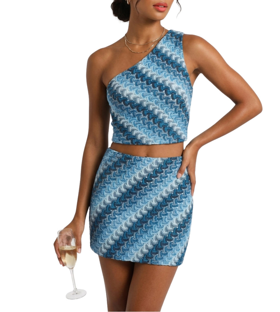 Miniatura: BLUE KNITTED SET