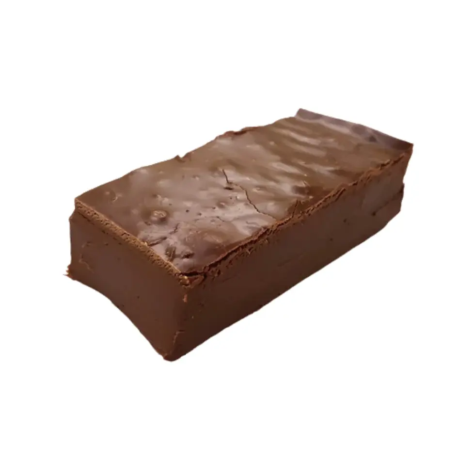 old fashioned chocolate fudge side view left