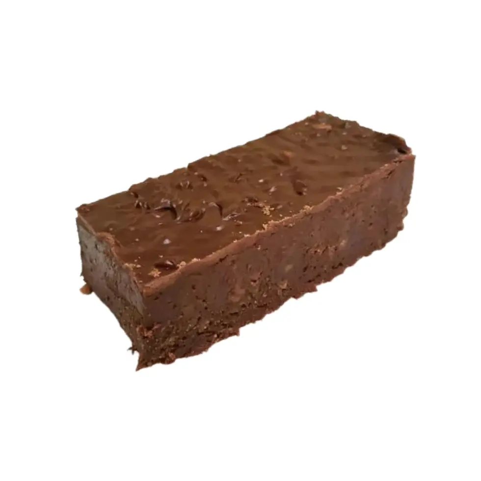 Chocolate Skor Fudge cut left side view