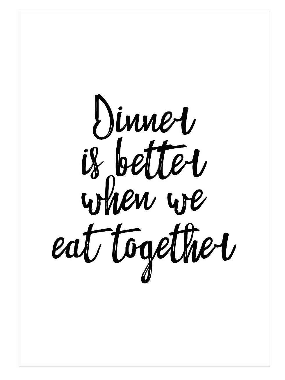 Kitchen Wall Decor Dinner Is Better When We Eat Together Print