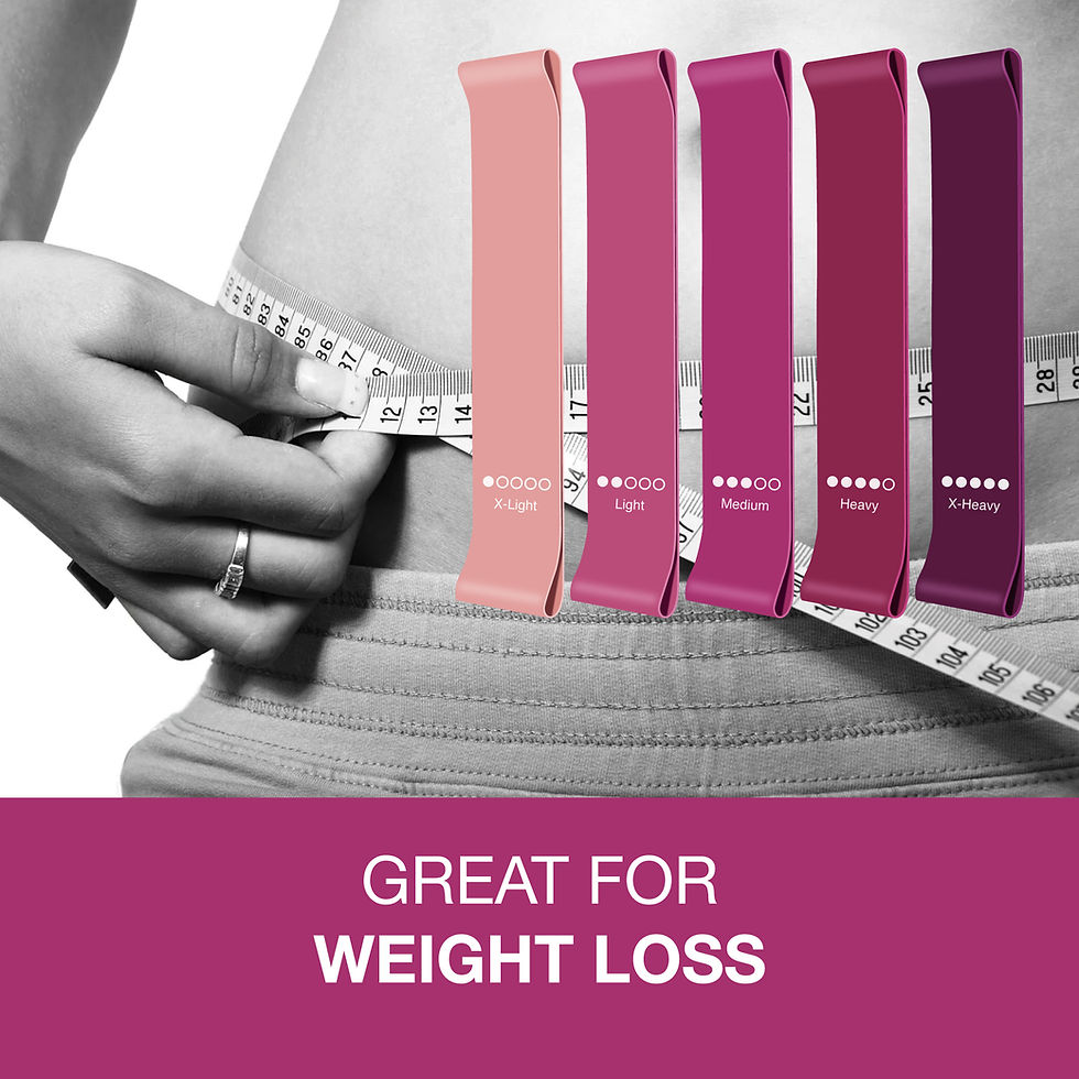 Thumbnail: Set of 5 Pink Resistance Bands XL, L, M, H, XH