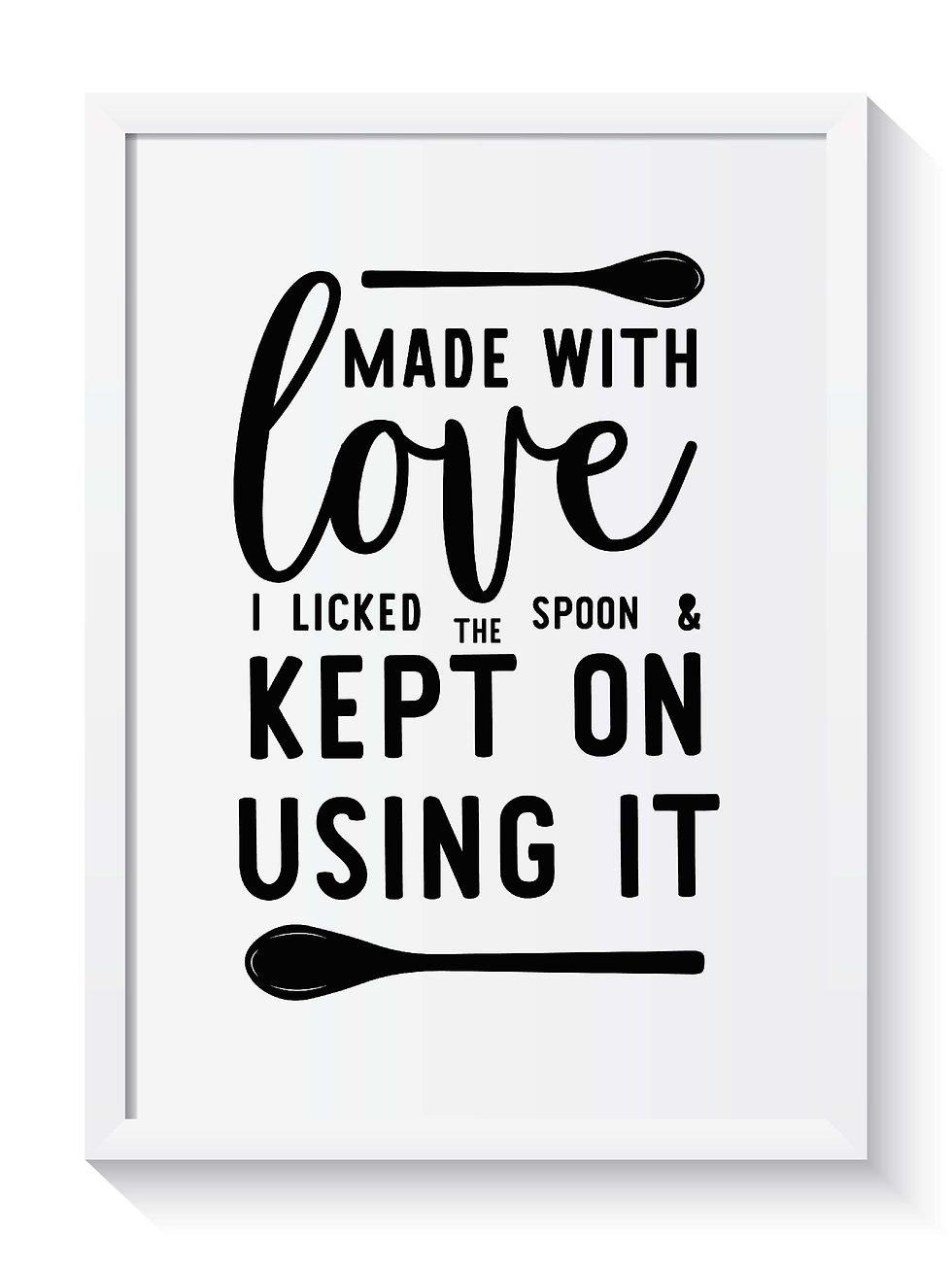 Thumbnail: Kitchen Wall Decor Made With Love I Licked The Spoon Print