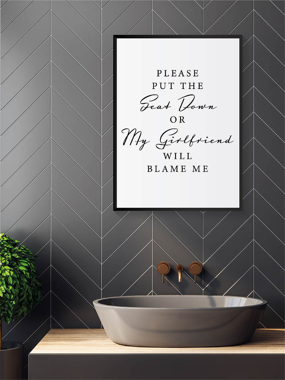 Thumbnail: Bathroom Wall Decor Put The Seat Down Personalised Print