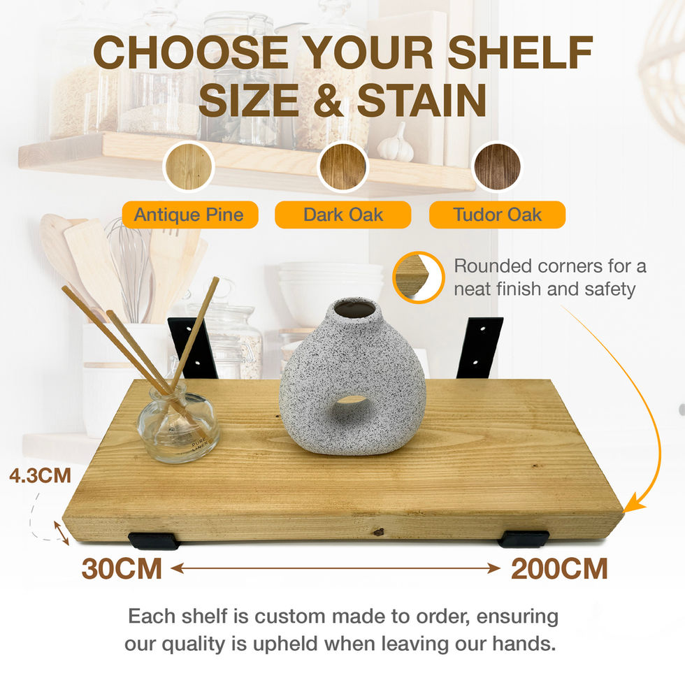 Antique Pine Wooden Shelf comes in 30cm -200cm lengths