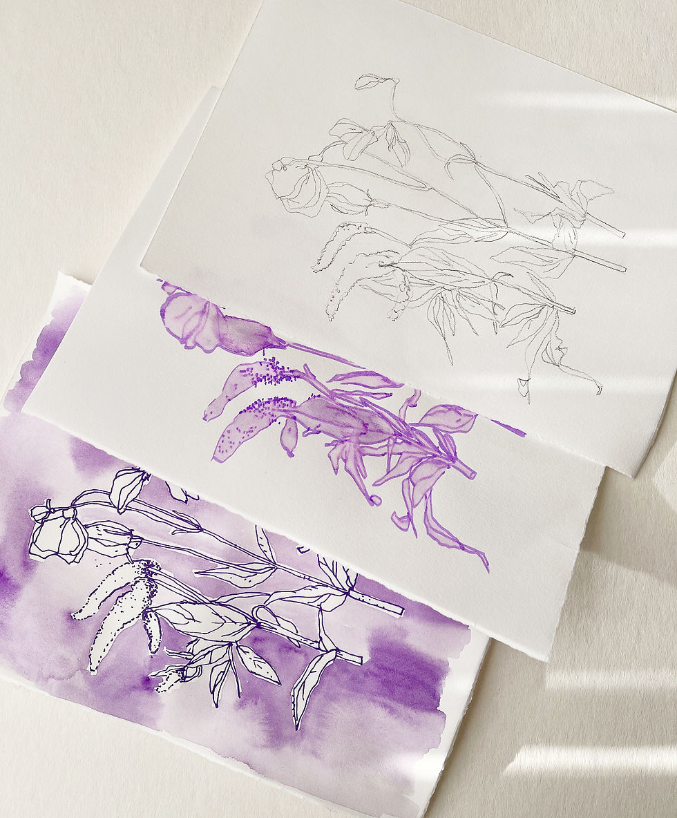 Disegni per tessuti acquarello su carta.
