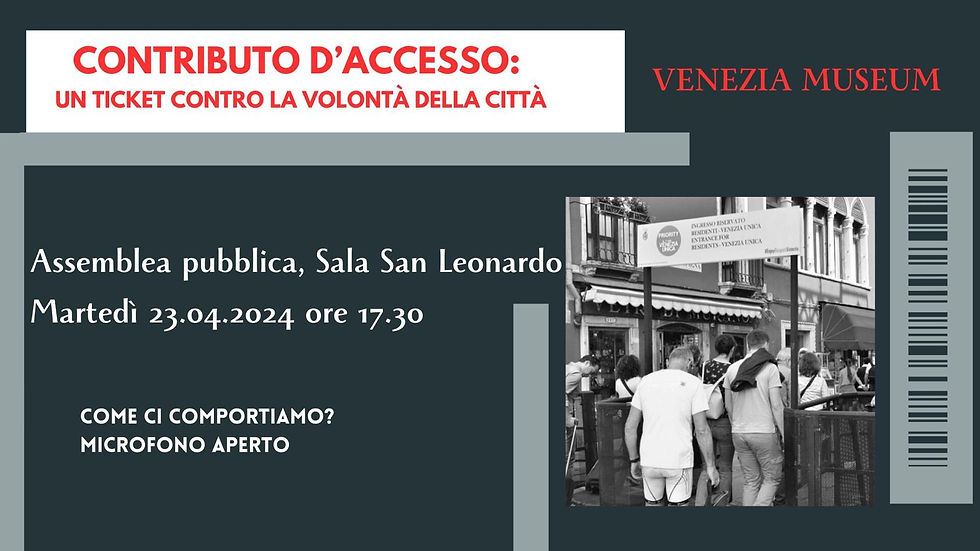 Orari dell'assemblea: Martedì 23 Aprile, ore 17:30, Sala San Leonardo