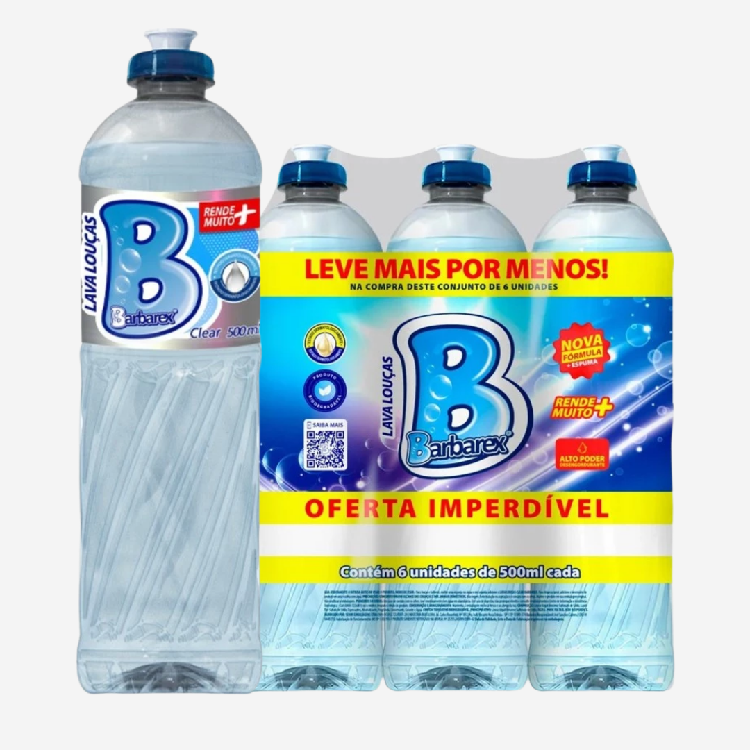 Pack Detergente Clear 500ml C/6un - Barbarex