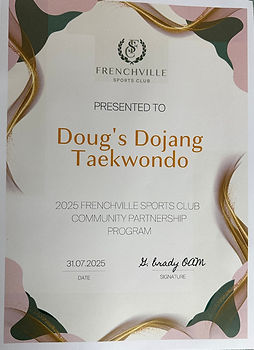 A certificate for the Frenchville Sports Club Community Partnership Program