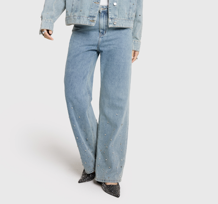 Alix The Label Embellished Denim Pants