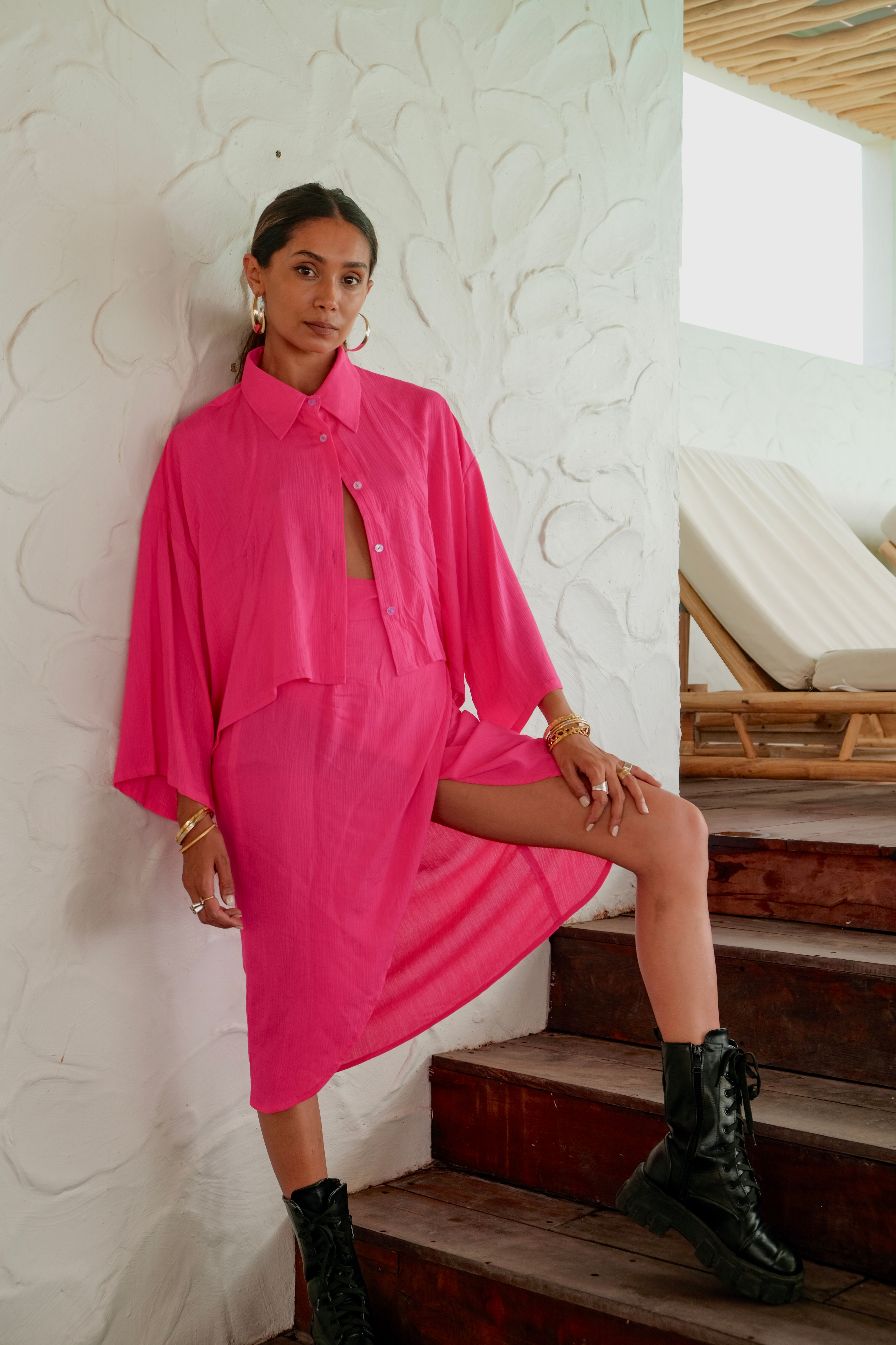 Ava Crop In Hot Pink