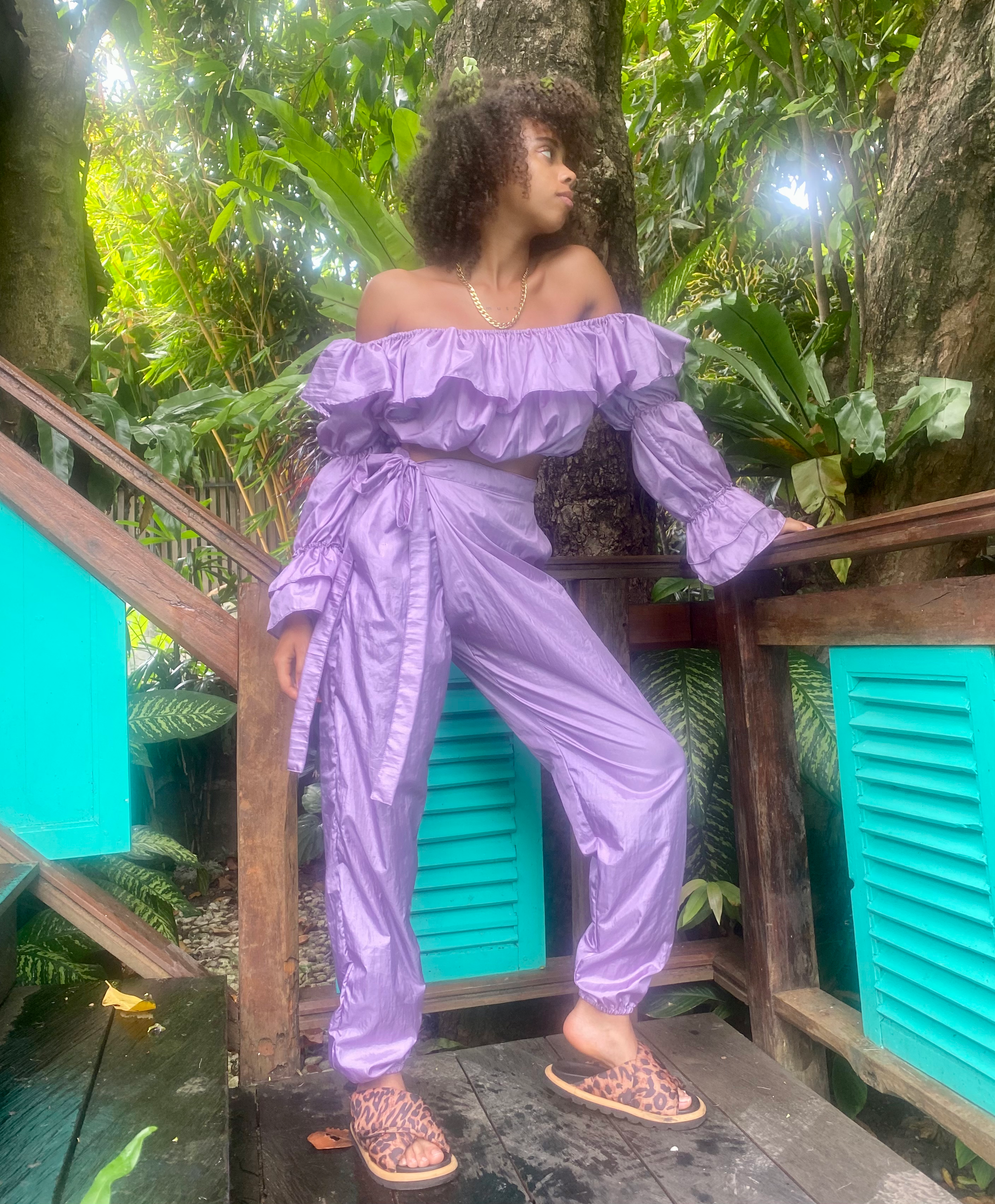 New Luna Tie Joggers Lilac