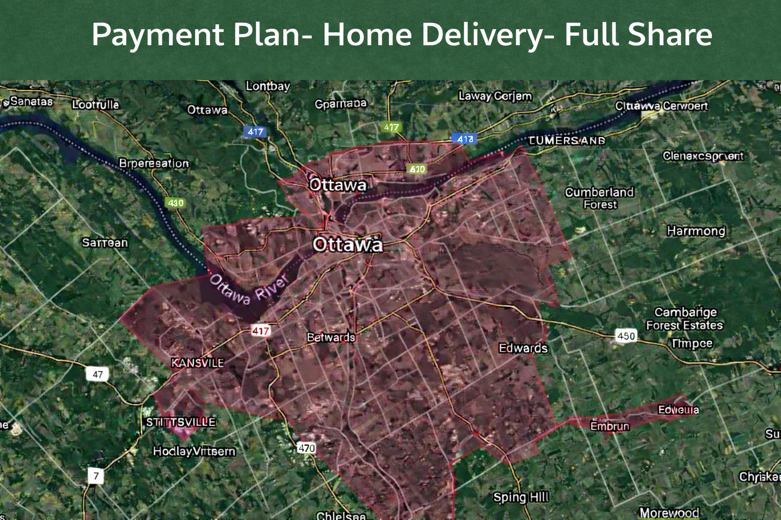 Payment Plan- Home Delivery- Full Share : $51.25/ week