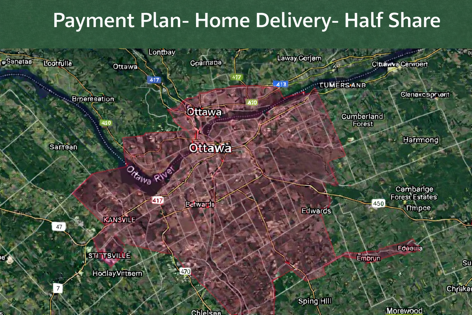 Payment Plan- Home Delivery- Half Share :$53.50 / week