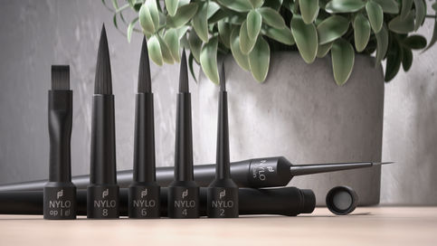 Brush 3D art render in interior env