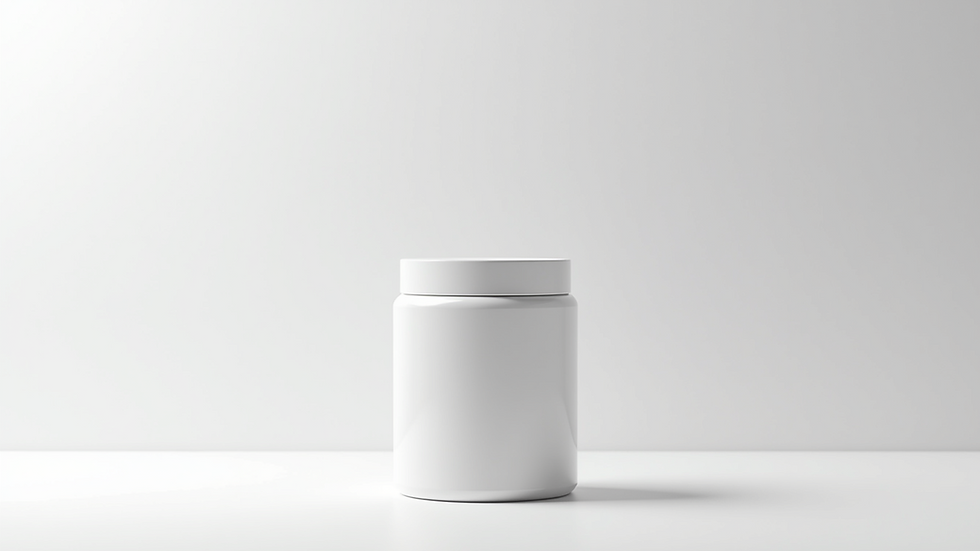Eye-level view of a photorealistic 3D rendered product on a clean white background