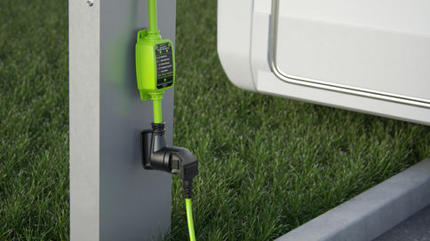 3d render of RV cable in outdoor env