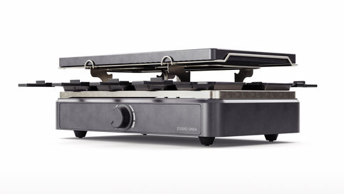 3d render of a stove on white background