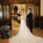 Wedding ceremony at the American Church in Paris. Bride wearing a TopBridal Paris rental gown with styling support before the aisle walk.