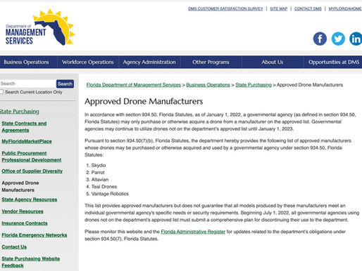 Clear as Mud: Approved Drone Manufacturers List Published in Florida